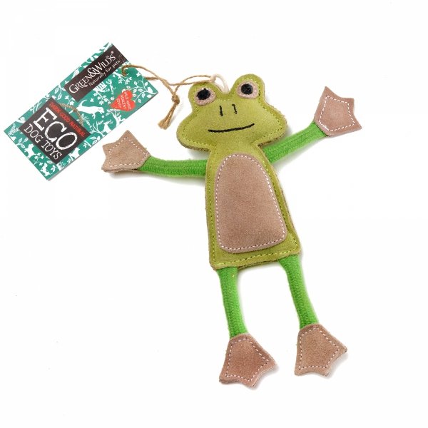 GREEN & WILD'S Francois Le Frog (Żaba) zabawka ekologiczna dla psa