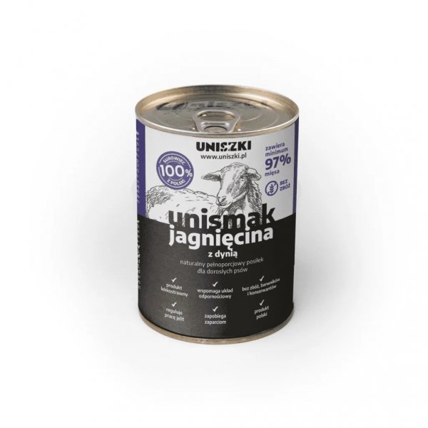 UNISZKI karma mokra dla psa UNIsmak jagnięcina z dynią 410g
