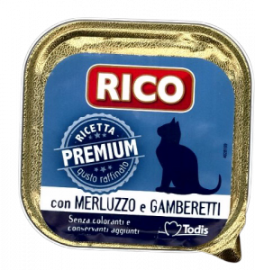 Rico 3158 szalka 100g dla kota z Dorszem krewetki