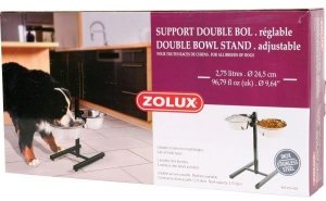 Zolux 475429 Zestaw 2 miski 24,5 cm 2,5l +stojak