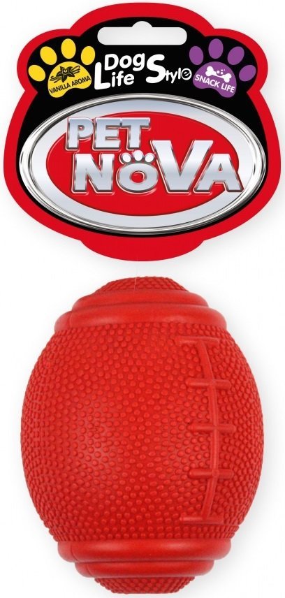 Pet Nova 2363 Piłka rugby na przysmaki 8cm czerwo