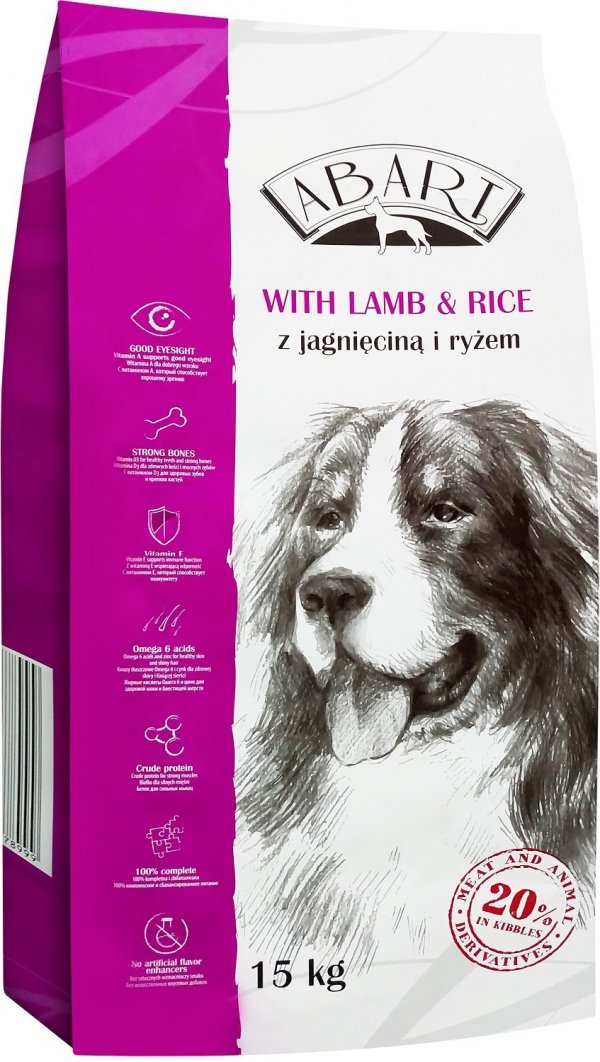 Abart 7899 sucha dla psa 15kg z jagnięciną 20%meat