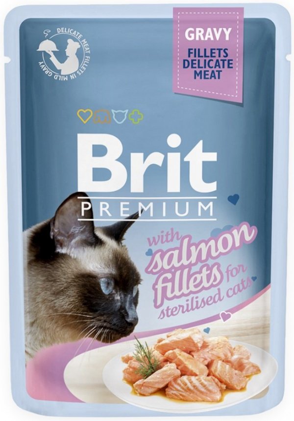 Brit 8562 Premium Cat 85g Sterilised łosoś sos sas