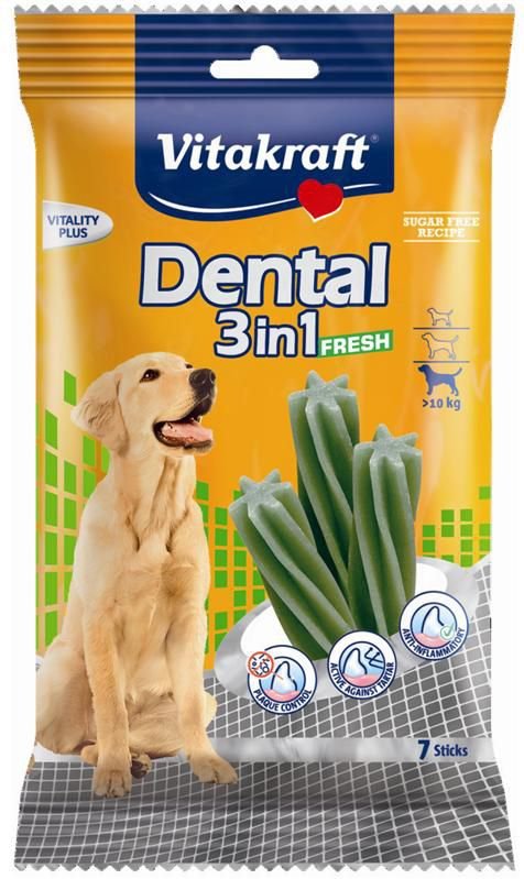 Vitakraft 8924 Dog Dental 3w1 fresh M 180g