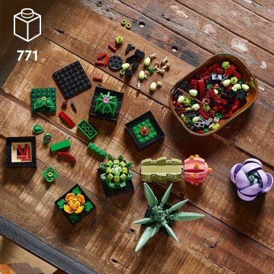 Zestaw Prezent Klocki LEGO ICONS 10309 Botanical Sukulenty Kwiaty + Torba
