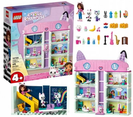 Zestaw Prezent Klocki LEGO Koci Domek GABI 10788 Magiczny DOM z Windą 4+ Torba