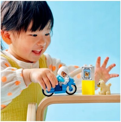 Zestaw Prezent LEGO Duplo POLICJA Motocykl Policyjny Pies Klocki 2+ Torba