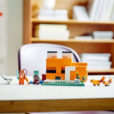 Zestaw Prezent Klocki LEGO Minecraft Siedlisko Lisów Utopiec Miecz 8+ Torba