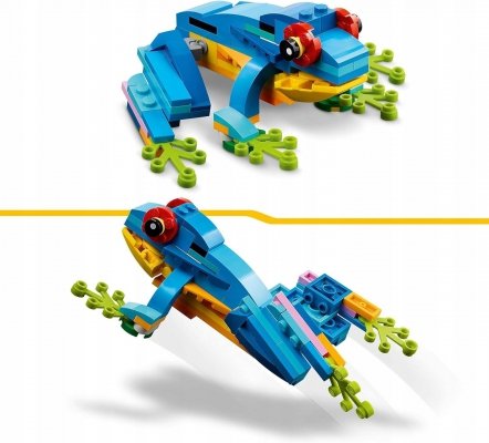 Zestaw Prezent LEGO Creator 3w1 Egzotyczna Papuga Żaba Ryba Klocki 7+ Torba