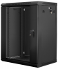 Szafa instalacyjna wisząca 19'' 15U 600X450mm czarna (drzwi      szklane)