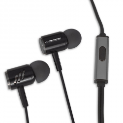 Słuchawki douszne z mikrofonem ESPERANZA EH207KS (1.2m /3.5 mm minijack wtyk/Czarno-szary)