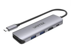 UNITEK Hub USB-C 2xUSB 3.1 PD 100W SD microSD Hdmi H1107D