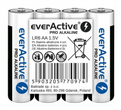 Baterie EVERACTIVE Alkaliczna AA 3000mAh 4 szt. LR6PRO4T