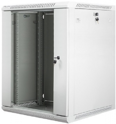 Szafa instalacyjna wisząca 19'' 15U 600X600mm szara (drzwi       szklane)