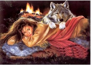 Diamentowa mozaika przyjaciel człowieka  wilk pies