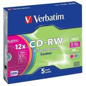 CD-RW VERBATIM 700 MB 4x Slim 5  szt.