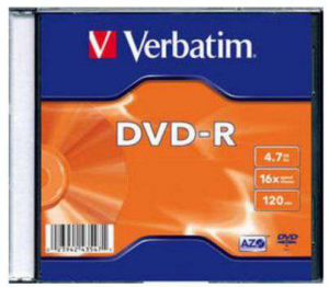 DVD-R VERBATIM 4.7 GB 16x Slim 100  szt.