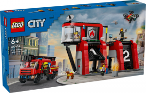 LEGO 60414 City - Remiza strażacka z wozem strażackim 