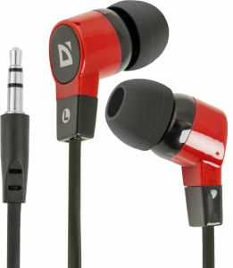 Słuchawki Douszne DEFENDER Basic 619 (1.1m /3.5 mm wtyk/Czarno-czerwony)