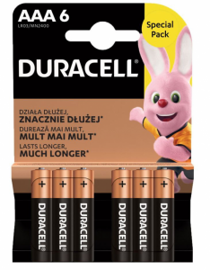 Baterie DURACELL Alkaliczna AAA 6 szt. Duracell Basic AAA/LR3 blister 6 szt