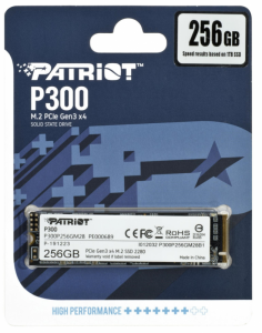 Dysk SSD PATRIOT P300 M.2 2280″ 256 GB PCIe NVMe Gen3 x4 1700MB/s 1100MS/s