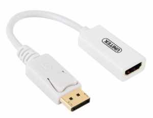 Adapter UNITEK DisplayPort - HDMI Display Port 1.2 (wtyk) - HDMI (gniazdo) Y-6332