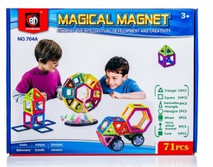 Kolorowe klocki magnetyczne MAGICAL MAGNET 71 SZT. #E1