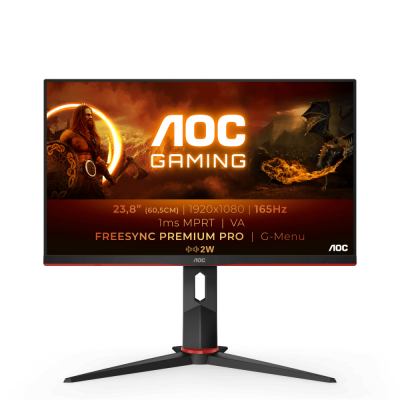 Monitor AOC 24G2SAE/BK (23.8&quot; /VA /165Hz /1920 x 1080 /Czarno-czerwony)