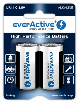 Baterie EVERACTIVE Alkaliczna LR14 8000mAh 2 szt. EVLR14-PRO