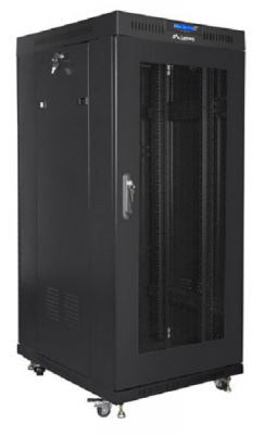 SZAFA INSTALACYJNA RACK STOJĄCA 19&quot; 22U 800X800 CZARNA DRZWI PERFOROWANE LCD LANBERG (FLAT PACK)