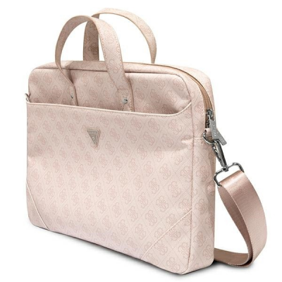 Torba na laptopa GUESS Saffiano 4G Traingle Logo (maks.16&quot;/Różowy)