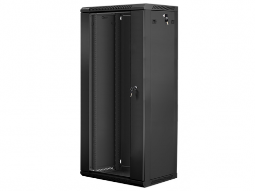 Szafa instalacyjna wisząca 19&#039;&#039; 27U 600X450mm czarna (drzwi      szklane)