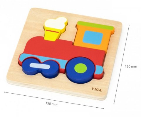 Viga 44783 Drewniane puzzle – lokomotywa