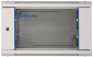 Szafka wisząca rack 4U 600x600 szara szklane drzwi 