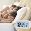 Budzik zegar elektroniczny data temperatura biały