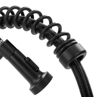 Bateria kuchenna czarna mat z wyciąganą wylewką 2 funkcje