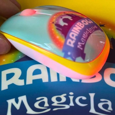 Myszka przewodowa optyczna + podkładka Rainbow