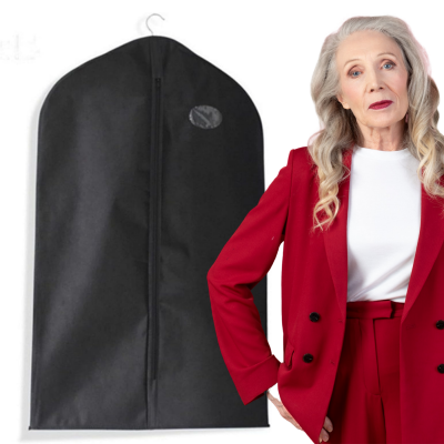 Pokrowiec na Ubrania 60x100 cm z Okienkiem – Ochrona Garniturów i Kurtek Czarny