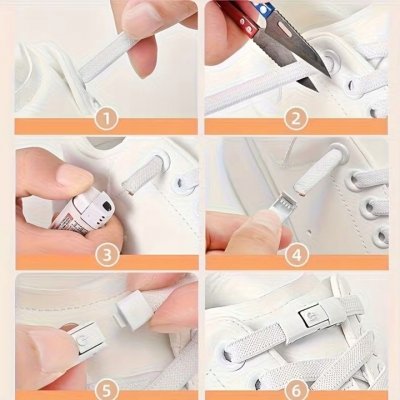 Sznurówki bez wiązania elastyczne gumowe do butów 100 cm białe