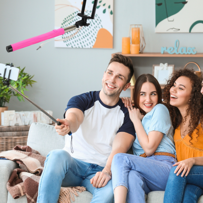 Kijek do selfie mix kolorów teleskopowy do 80 cm