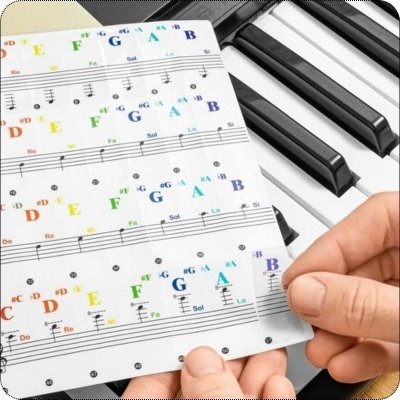 naklejki dla początkujących na pianino keyboard
