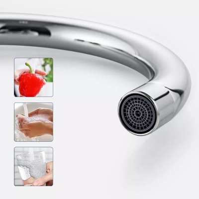 Bateria kuchenna srebrna błyszcząca – obrotowa 360°, perlator EKO