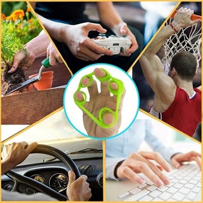 Zestaw do ćwiczeń palców dłoni kółka i gumy w woreczku