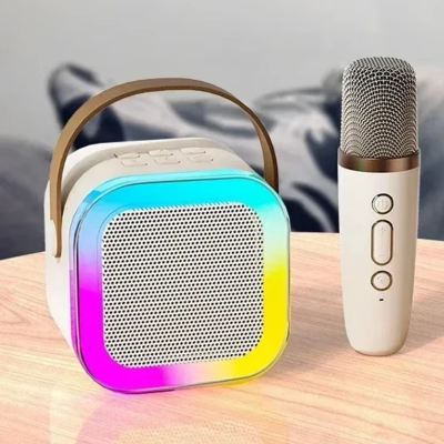 Zestaw karaoke dla dzieci mikrofon głośnik rgb