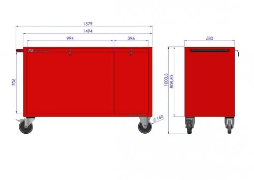 Wózek warsztatowy MEGA z 14 szufladami PM-212-14