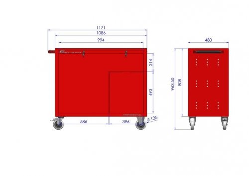 Wózek warsztatowy TRUCK z 11 szufladami PT-273-76