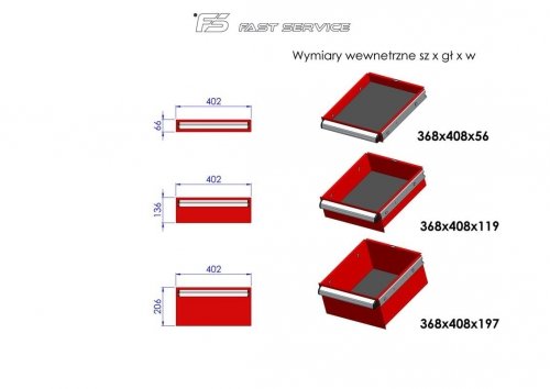 Wózek warsztatowy MEGA z 14 szufladami PM-210-23