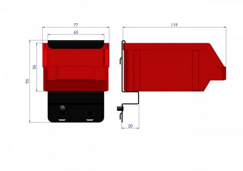 Listwa na 1 pojemnik P1  ZW-P1-1