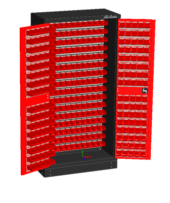 Szafa warsztatowa z 381 pojemnikami