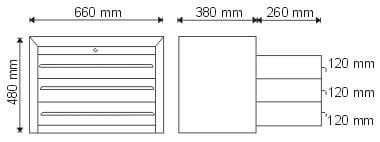 Nadstawka narzędziowa z 3 szufladami P-1-02-02